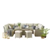 Canaan 4pc All Weather Wicker Outdoor Double Corner Horseshoe Sectional Set Cream - Alaterre Furniture -Crosley Shop GUEST d38f6914 9fe9 4102 b7cb f7dce5981c12