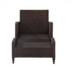 Kiawah 2pc Wicker Patio Chair With Ottoman Seating Set - Crosley -Crosley Shop GUEST d392a551 1a51 4332 b403 703a3d28cd33