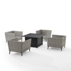 Richland 5pc Outdoor Wicker Conversation Set With Fire Table - Crosley 20 Richland 5pc Outdoor Wicker Conversation Set With Fire Table - Crosley -Crosley Shop GUEST d396ec57 0831 496b 965a a54a5163eba5