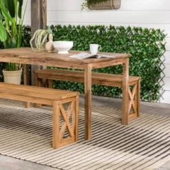 3pc Acacia Wood X Design Outdoor Patio Dining Set - Brown - Saracina Home 15 3pc Acacia Wood X Design Outdoor Patio Dining Set - Brown - Saracina Home -Crosley Shop GUEST d443785c 83db 4334 bf12 a97492ae3d88