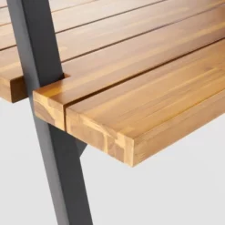 Huckleberry Rectangle Acacia Wood Patio Dining Table With Iron Plant Hanger Teak/Black - Christopher Knight Home -Crosley Shop GUEST d44b9c63 b480 44f8 8cb6 7c3524d58f1e