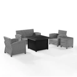 Bradenton 5pc Wicker Sofa Set With Fire Table - Gray - Crosley 19 Bradenton 5pc Wicker Sofa Set With Fire Table - Gray - Crosley -Crosley Shop GUEST d52c56b8 ded6 420a b447 58cf50e10080