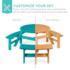 Best Choice Products 6-Person Circular Outdoor Wooden Picnic Table W/ 3 Built-In Benches, Umbrella Hole 13 Best Choice Products 6-Person Circular Outdoor Wooden Picnic Table W/ 3 Built-In Benches, Umbrella Hole -Crosley Shop GUEST d5bd51e2 3262 4ac0 bfa0 298f12f4b160
