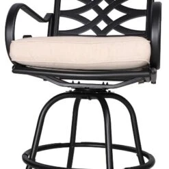 5pc Outdoor Bar Set With Swivel Stools With Cushions & Metal Table - Beige - Captiva Designs -Crosley Shop GUEST d633489c 2c16 4de6 814c 0124b93eccda