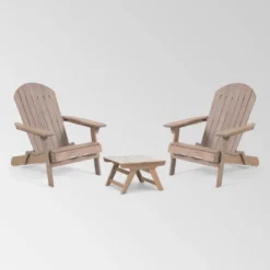 Malibu 3pc Acacia Wood Chat Set - Gray - Christopher Knight Home