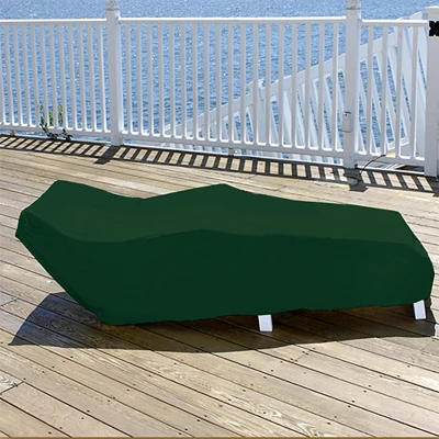 LB International 81" Green And White Reversible Lounge Chair Cover 3 LB International 81" Green And White Reversible Lounge Chair Cover