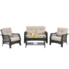 Costway 4PCS Patio Wicker Furniture Set Loveseat Sofa Coffee Table W/ Cushion -Crosley Shop GUEST d8ca670b 6f1b 48a7 b1eb 209e416ae257