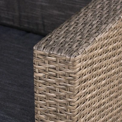 Puerta Wicker Loveseat Gray/Black - Christopher Knight Home 5 Puerta Wicker Loveseat Gray/Black - Christopher Knight Home - Image 3