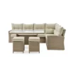 Canaan 4pc All Weather Wicker Outdoor Deep Seat Dining Sectional Set Cream - Alaterre Furniture
