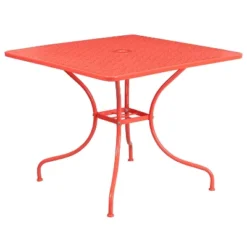 Emma And Oliver Commercial Grade 35.5" Indoor-Outdoor Steel Patio Table With Umbrella Hole -Crosley Shop GUEST de62f847 24a8 4511 a784 ae1a1aed2f82