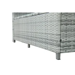 6pc Wicker Patio Set With Glass Table Ottomans - Gray/Dark Gray - GODEER -Crosley Shop GUEST def0ebb7 ab73 4916 9c08 9a564b376308