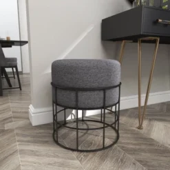 Metal Fabric Patio Garden Stool - Olivia & May 16 Metal Fabric Patio Garden Stool - Olivia & May -Crosley Shop GUEST df493e5c 43b7 4b72 85c0 b320b054e6c0