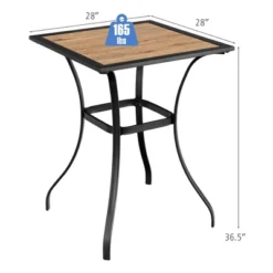Costway Patio Square Bar Table Wood-Like Tabletop Metal Frame Garden Backyard 9 Costway Patio Square Bar Table Wood-Like Tabletop Metal Frame Garden Backyard -Crosley Shop GUEST dfbfc01d 3bc1 4990 83c8 f83ffb05be17