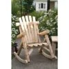 Lakeland Mills Country Easy To Assemble White Cedar Wood Log Outdoor Porch Patio Contoured Seat Rocking Chair Furniture, Natural -Crosley Shop GUEST e003e6fd 6b2f 4b9e 861f aa6a2aff1a3f