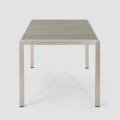 Cape Coral Rectangular Aluminum And Faux Wood Dining Table - Gray - Christopher Knight Home 7 Cape Coral Rectangular Aluminum And Faux Wood Dining Table - Gray - Christopher Knight Home -Crosley Shop GUEST e0154a92 b406 4c34 b4ff 22eb04c4ce4d