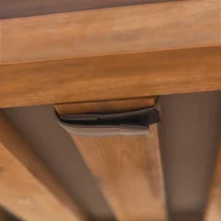 Galia 2pc Square Leg Acacia Wood Chair And Ottoman With Cushions - Brown - Saracina Home -Crosley Shop GUEST e0498508 3588 42e3 a60d dcaac42702f2