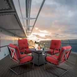 5pc Outdoor Set With Spring Motion Chairs & 28" Fire Table - Captiva Designs -Crosley Shop GUEST e11d2de0 98bf 4742 8379 589d85d3a999