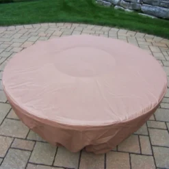 Round Polyester Fabric Cover For Dining Or Fire Pit Table - Oakland Living