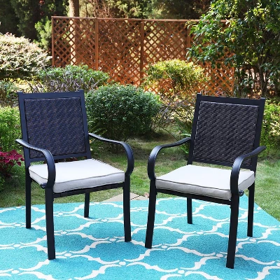 5pc Patio Set With Steel Table & Wicker Rattan Dining Chairs With Cushions - Captiva Designs 13 5pc Patio Set With Steel Table & Wicker Rattan Dining Chairs With Cushions - Captiva Designs - Image 11