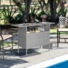 Costway Patio Rattan Wicker Bar Height Counter Table Storage Shelf Rail Garden Mix Gray -Crosley Shop GUEST e2ba12c9 f256 4e2e 9384 720acb906ad2