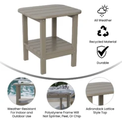 Flash Furniture Newport HDPE 2-Tier Adirondack Side Table - All-Weather - Indoor/Outdoor -Crosley Shop GUEST e3942cf6 d1bc 4391 9882 f4f61eae0202