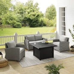 Bradenton 4pc Wicker Seating Set With Fire Table - Crosley 25 Bradenton 4pc Wicker Seating Set With Fire Table - Crosley -Crosley Shop GUEST e39a96cf c9ab 43f2 9c71 14a2a46a86f0