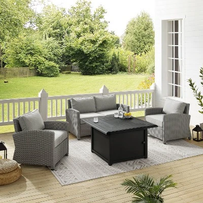 Bradenton 4pc Wicker Seating Set With Fire Table - Crosley 9 Bradenton 4pc Wicker Seating Set With Fire Table - Crosley - Image 7