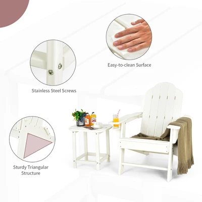 Costway 2PCS Patio Adirondack Chair Side Table Set Weather Resistant Cup Holder 9 Costway 2PCS Patio Adirondack Chair Side Table Set Weather Resistant Cup Holder - Image 7