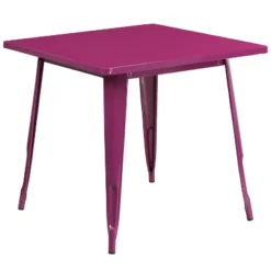 Merrick Lane Nash 31.5" Square Metal Table For Indoor And Outdoor Use -Crosley Shop GUEST e5310d05 a12d 4f8f 82d7 7a4bf769c739