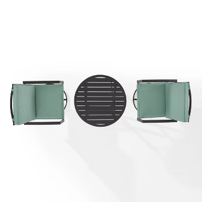 3pc Kaplan Outdoor Steel Bistro Set Mist/Bronze - Crosley 9 3pc Kaplan Outdoor Steel Bistro Set Mist/Bronze - Crosley - Image 7