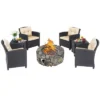 Costway 7PCS Patio Wicker Furniture Set Gas Fire Pit Sofa Side Table Cushioned -Crosley Shop GUEST e69f3ce0 4f73 439c 9016 387c30ca64dd