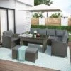 6pc Outdoor Set With Loveseats, Sofa, Chair, Bench & Coffee Table - Gray - GODEER -Crosley Shop GUEST e739c81c 3dce 40ba ac04 62c39af131a6