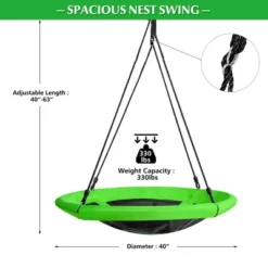Costway 40'' Nest Tree Swing Outdoor Round Swing For Backyard BlueGreen -Crosley Shop GUEST e885d2fd 793f 4e74 b22b 6e7565a88749
