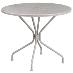 Flash Furniture Oia Commercial Grade 35.25" Round Indoor-Outdoor Steel Patio Table With Umbrella Hole -Crosley Shop GUEST ea7b216b cd26 40bf a393 c64eb709971e