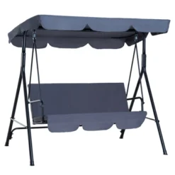 Outsunny 3-Person Porch Swing With Stand, Outdoor Swing For Patio Porch With Adjustable Tilt Canopy & Comfortable Swing Bench-Style Seat, Steel Frame -Crosley Shop GUEST ebf371ff da73 4124 bacd bc0a7c9898df