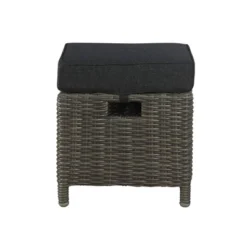 Asti Wicker Outdoor 15" Square Ottomans With Cushions - Gray - Alaterre Furniture -Crosley Shop GUEST ecd1c9f1 3746 4eff 8ef7 7a1c340e9124