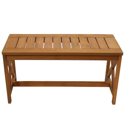 Sunnydaze Decor Sunnydaze Outdoor Meranti Wood With Teak Oil Finish Rectangular Wooden Patio Coffee Table - 35" - Brown 7 Sunnydaze Decor Sunnydaze Outdoor Meranti Wood With Teak Oil Finish Rectangular Wooden Patio Coffee Table - 35" - Brown - Image 5