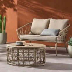 2pc Bruce Outdoor Wicker Loveseat & Coffee Table Light Brown/Beige - Christopher Knight Home 15 2pc Bruce Outdoor Wicker Loveseat & Coffee Table Light Brown/Beige - Christopher Knight Home -Crosley Shop GUEST ee5e8da0 5aa4 46f3 a32d 6996ecd9b375