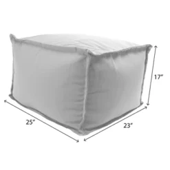 23" X 25" X 17" Outdoor Bean Filled Pouf/Ottoman In Sunbrella Canvas Heather Beige - Jordan Manufacturing -Crosley Shop GUEST ef2d8824 85ef 43cf a166 5bc2a3487516 2