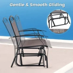 Costway 2pcs Patio Glider Set Single Swing Rocking Chair Heavy-Duty Metal Frame Outdoor 18 Costway 2pcs Patio Glider Set Single Swing Rocking Chair Heavy-Duty Metal Frame Outdoor -Crosley Shop GUEST ef6e9ede b803 46cd 8de3 cf1dea8d445a