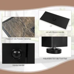 Tangkula 7PCS Patio Rattan Furniture Set 42" Fire Pit Table W/ Cover Cushioned -Crosley Shop GUEST f00df011 496a 4ed2 86d6 9b005ca275b2