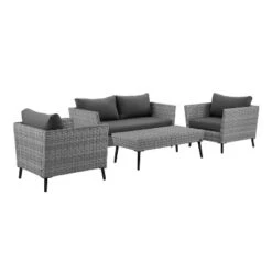 Richland 4pc Outdoor Wicker Conversation Set - Charcoal - Crosley -Crosley Shop GUEST f020747b aa03 4594 94f4 5ecc7d83b0b6