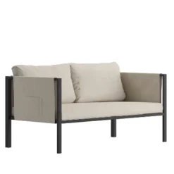 Merrick Lane Outdoor Love Seat/Sofa With Removable Fabric Cushions And Steel Frame -Crosley Shop GUEST f1c5439c ff06 4785 a0bf 4c75c7b033ac