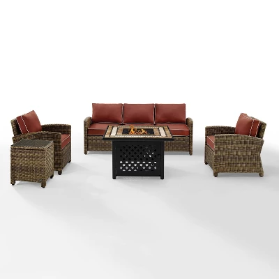 Bradenton 5pc Outdoor Wicker Conversation Set With Fire Table - Crosley 22 Bradenton 5pc Outdoor Wicker Conversation Set With Fire Table - Crosley - Image 20