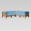 Brava 5pc Acacia Sectional Sofa Set - Teak/Blue - Christopher Knight Home -Crosley Shop GUEST f25ffc68 2fe9 46d6 a871 04bda08a419a