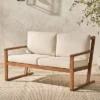 Saracina Home Modern Slat -Back Acacia Outdoor Bench With Cushions -Crosley Shop GUEST f26f9341 d904 49fd aa5c 4dd1f48a64ff