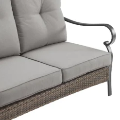 Dahlia Outdoor Steel Sofa Taupe/Matte Black - Crosley -Crosley Shop GUEST f3c84852 b9fa 4384 9b2c 0940da8d806a