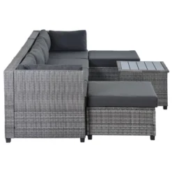 7pc Outdoor Set With Rattan Sofa & Cushions - Gray - GODEER 22 7pc Outdoor Set With Rattan Sofa & Cushions - Gray - GODEER -Crosley Shop GUEST f469c50e bdd0 4115 8c4c 01ed02868776