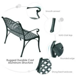 Costway 40'' Outdoor Antique Garden Bench Aluminum Frame Seats Chair Patio Garden Furni 15 Costway 40'' Outdoor Antique Garden Bench Aluminum Frame Seats Chair Patio Garden Furni -Crosley Shop GUEST f4a192c3 d709 4b7b 8637 fa7c3c81f7d0