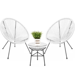 Best Choice Products 3-Piece All-Weather Patio Acapulco-Style Bistro Furniture Set W/ Rope, Glass Top Table -Crosley Shop GUEST f4c87972 eefa 4b7c 86dd 5375a29cb6a1